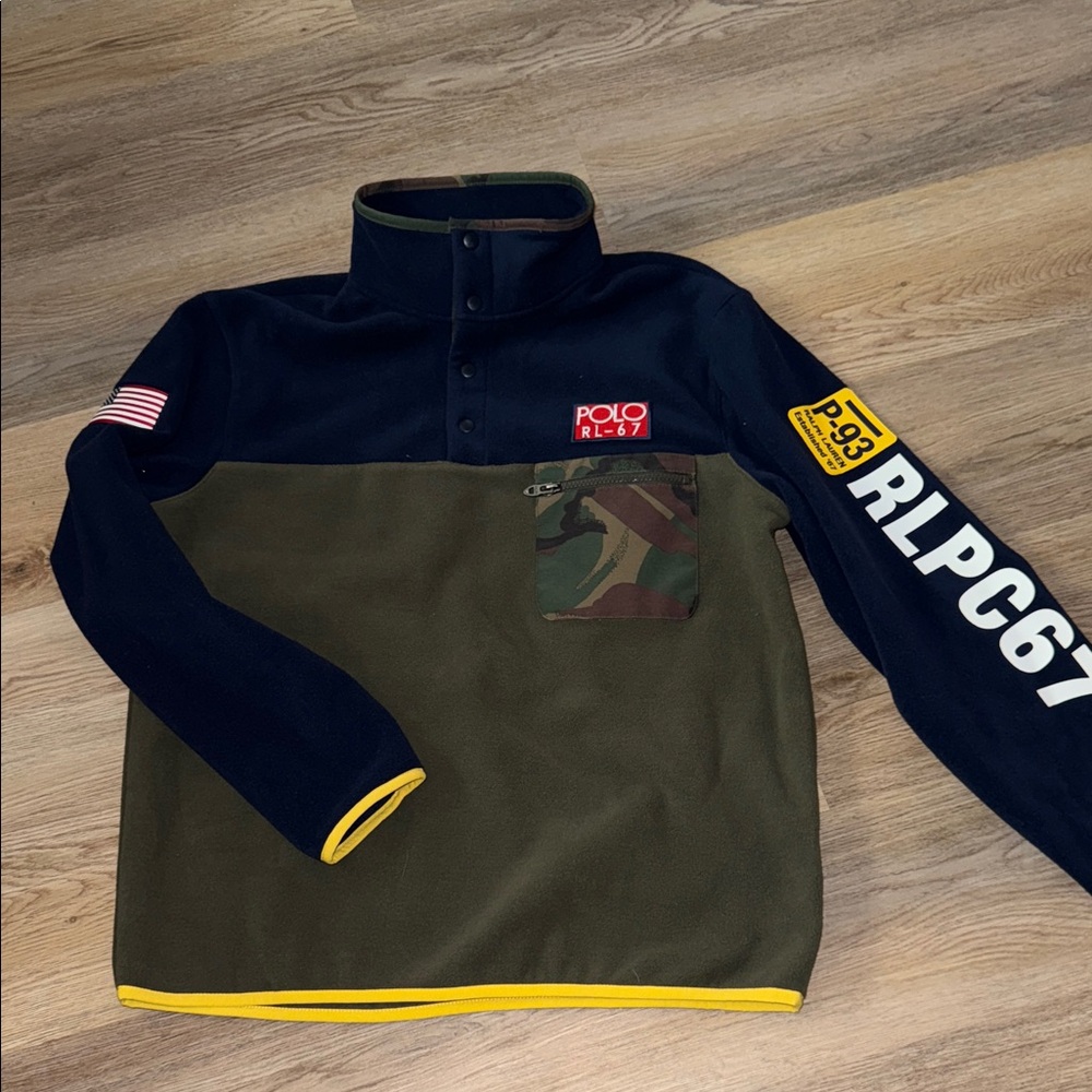 Polo by Ralph Lauren Navy and Olive Camo Pullover